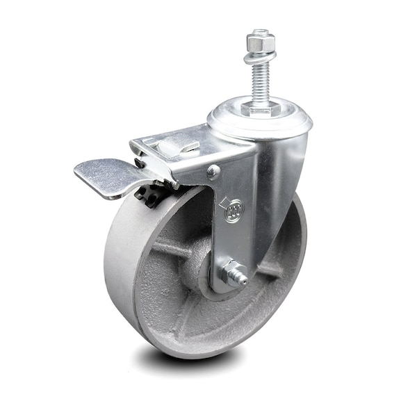 5 Inch Semi Steel Swivel 10mm Stem Caster with Total Lock Brake SCC